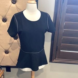 Ann Taylor Factory Black Peplum Top